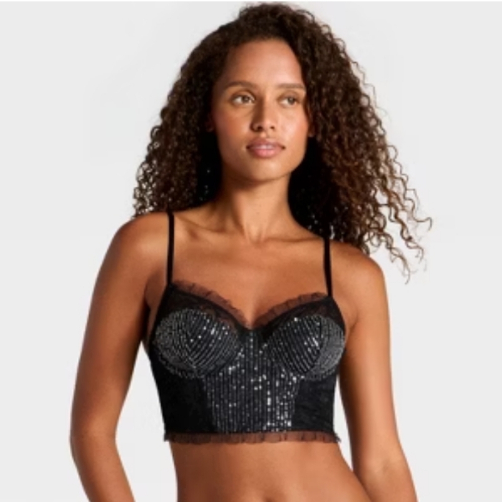 Wild Fable‎ Sequin Lace Corset Top